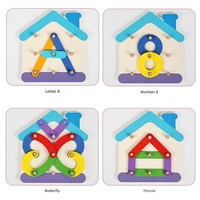 Rompecabezas de Madera con Forma de Rana, Juego de Construcción de Tiras, Bloques de Reconocimiento de Patrones para Niños, Juguete Educativo Temprano Montessori