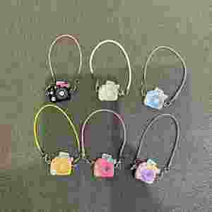 Mini Model Resin Pendant Cute Cartoon <b>Camera</b>-shaped/Guitar Keychain Colorful Lanyard Key Ring Charm Gift Accessories - Product Image 2