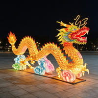 Leuchtende Drachen-Laterne Traditionelle Chinesische Loong-Laterne aus Seide für Neujahrsfeste und Veranstaltungen