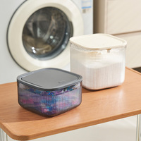 Boîte de rangement créative pour lessive miniature à usage domestique avec couvercle et couvercle élastique à pression