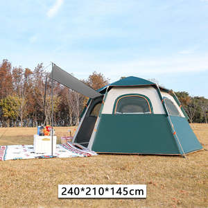 Tente de camping familiale à ouverture rapide, Oxford double couche, imperméable UPF50+, quatre saisons, espace extra large, portable, extérieur - Product Image 2