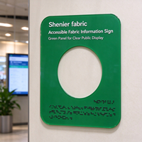 Plaque d'Introduction Personnalisée en Acrylique Vert avec Texte Braille, Affichage Creux, Texte Personnalisable, Marqueur Tactile pour Showroom Textile