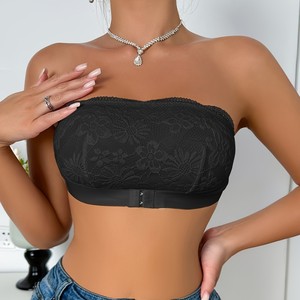 Haute qualité doux et confortable <span class=keywords><strong>sans</strong></span> bretelles <span class=keywords><strong>sans</strong></span> fil respirant et froncé femmes maille dentelle <span class=keywords><strong>soutien</strong></span>-<span class=keywords><strong>gorge</strong></span> <span class=keywords><strong>Bandeau</strong></span> - Product Image 5