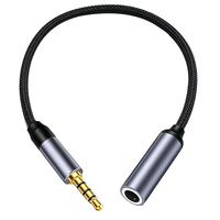 Câble d'extension audio tressé en nylon 3,5 mm, adaptateur AUX portable mâle-femelle pour connecter un ordinateur aux enceintes
