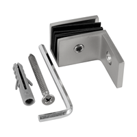 Clip en laiton massif pour porte en verre sans cadre - Connecteur mural à 90 degrés pour panneau en verre trempé de salle de douche (6-12 mm)
