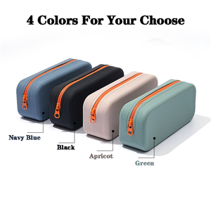 AMZ Silicone Zipper Pencil <b>Bag</b> Waterproof Custom Logo Print Pencil Pouch for Kids Multifunctional Large-Capacity Storage <b>Bag</b> - Product Image 4