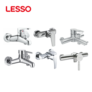 Miscelatore per Vasca da Bagno a Parete di Alta Qualità LESSO, Rubinetto <span class=keywords><strong>Doccia</strong></span> <span class=keywords><strong>in</strong></span> <span class=keywords><strong>Acciaio</strong></span> <span class=keywords><strong>Inox</strong></span> Spazzolato con Ceramica - Product Image 1
