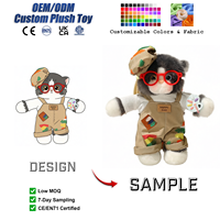 Porte-clés en peluche chat mignon personnalisé, jouet en peluche chat personnalisable avec vêtements, peluches Kawaii, cadeaux de fêtes, vente en gros OEM ODM