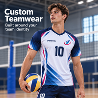 Maillot de volley-ball personnalisé pour hommes, manches courtes, sublimé, uniforme d'équipe, club et école, OEM