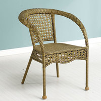 Ensemble moderne de table basse d'extérieur et de fauteuils en rotin tressé, couleur jardin, pour hôtels, cours et style contemporain