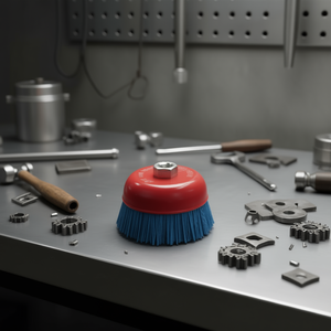 Brosse à tasse en nylon Ttake 80 mm rouge filetage M14 8500 tr/min pour le nettoyage des métaux - Product Image 3