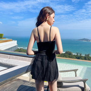 ชุดว่ายน้ำวันพีซสำหรับผู้หญิงของบายาพร้อมกระโปรงสไตล์ผูกเชือกแบบมีเชือกผูก ชุดมินิเดรสแห้งเร็วสำหรับรีสอร์ทริมชายหาด น้ำพุร้อน - Product Image 3