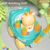 Nouveau trotteur musical en plastique pour enfants, chaise à roulettes en forme d'ours avec pièces rotatives et clochettes, trotteur pour tout-petits