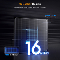 Module PV miniature Callsun 50W, type N, technologie 16BB, efficacité 25%, IP68, résistant aux températures, étanche, attaches de fixation, Guangdong