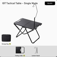 Table de camping pliante portable personnalisable en gros, en métal tactique rectangulaire en acier au carbone pour pique-nique et randonnée en extérieur