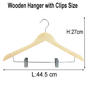 Cintre en bois massif brun naturel à tête polygonale, haute qualité, vente en gros du fabricant, très populaire, pour magasin de vêtements et penderie - Product Image 5