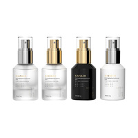 Flacon pulvérisateur de brume en verre à épaulement incliné de 30ml 50ml noir blanc pour cosmétiques produits de soins de la peau