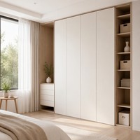 Système de dressing sur mesure moderne en bois intelligent, armoire murale italienne en chêne en forme de L, meuble de rangement en bois pour dressing
