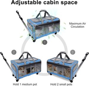 Breathable Luxury Airline Approved Soft-Sided Dog Travel Trolley <b>Carrier</b> with Zipper Closure Portable Folding <b>Pet</b> <b>Carrier</b> - Product Image 4