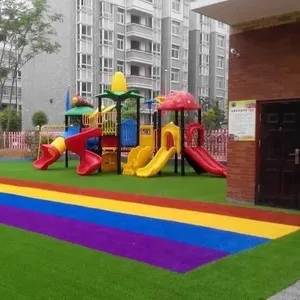 Factory kindergarten grass yellow purple blue white artificial grass leisure & Sports flooring carpet