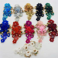 Offre Spéciale nouveau design fait à la main 3d fleur coudre sur applique broderie strass patch de fleurs pour la robe de soirée