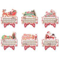Calendrier de l'Avent en forme de couronne pour compte à rebours de Noël, 25 jours, avec chiffres et date, décorations rustiques en bois pour la maison, panneau Joyeux Noël
