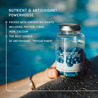 Compléments alimentaires en poudre de spiruline bleue en 60 capsules, marque privée OEM, meilleur prix, protéines pures riches en E18 Phycocyanine pour adultes