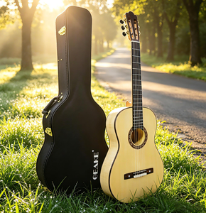 Geake K-800 Torress 1888 Chitarra <span class=keywords><strong>Classica</strong></span> Professionale Fatta a Mano, Dimensione 4/4, Corpo in Abete Massiccio, Tastiera in Acero, Mogano ed Ebano - Product Image 1