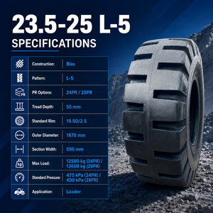 Ban Dalam OTR Bias L-5 Baru 23.5-25, Tugas Berat, Tapak Dalam, Untuk Ban Loader Tambang dan Quarry - Product Image 3