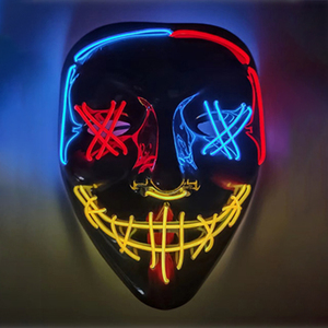 Mặt Nạ Halloween Thanh Lọc Led 3 Màu Nhiều Màu Mặt Nạ Tiệc Phát Sáng Dây El - Product Image 4