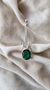 จี้มรกตสีเขียวคุณภาพสูง925สเตอร์ลิงทำด้วยมืออัญมณีของขวัญเครื่องประดับ - Product Image 4