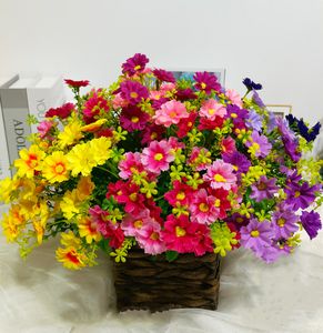 Decorazione fiori di seta salto orchidea 7 forchette fiori artificiali piccolo Bouquet margherita - Product Image 4