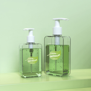 200ml 300ml Quadratische Transparente+Weiße Silberne Pumpflasche aus PET-Kunststoff für Gesichtscreme, Lotion, Duschgel, Handseife und Shampoo - Product Image 4