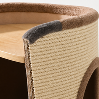 YAOYUE Arbre à chat cylindrique en sisal et carton avec perchoir latéral en peluche – Tour durable pour chat avec griffoir intégré