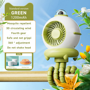 Mini ventilador portátil para cochecito, ventilador con Clip pequeño con batería, desmontable, 3 velocidades, recargable, 360 rotación, trípode Flexible para perros - Product Image 2