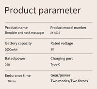2026 Elektrisches Schulter-Nacken-Massagegerät Wärmetherapie Echtes Berührungsgefühl 3D-Knetbewegung Vibration 2 Modi Zeitsteuerung 1200mAh USB