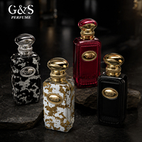 Bouteilles de parfum arabes de luxe personnalisées avec logo, vente en gros, 100 ml, cylindriques, en verre, vides, avec pulvérisateur à pompe sérigraphié
