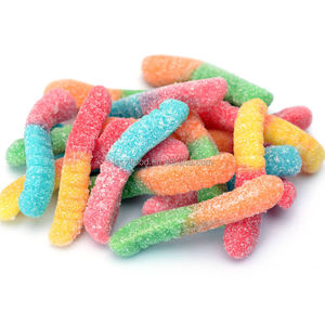 Venta al por mayor de frutas Halal personalizadas, caramelos de goma agria, gusanos - Product Image 1