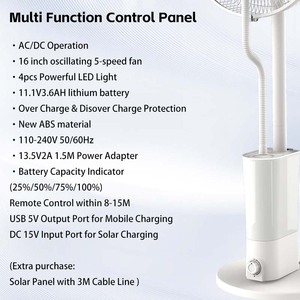 Nouvelle arrivée 2 en 1 ventilateur de brouillard d'eau solaire rechargeable avec humidificateur à distance - Product Image 3