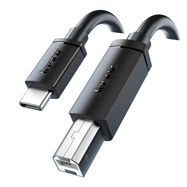 Wholesale 2.0 Braided USB Cable Type C USB B Male PVC 480Mbps Speed Black Various Lengths for Laptops Cameras Scanners Printers
