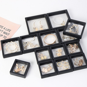 Boîte de présentation de bijoux en acrylique transparent avec couvercle, pour boucles d'oreilles, bracelets, colliers, rangement et organisation, ensemble de 12 pièces - Product Image 1