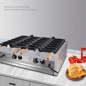 Machine à Taiyaki électrique à double rangée, 12 moules, 6 kW, acier inoxydable, 50-300 ° C, pour les restaurants de cuisine de rue et les pâtisseries - Product Image 2