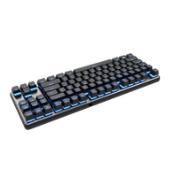 Keyboard mekanik 87 tombol, tata letak nirkabel 75% tata letak saklar biru RGB Backlit ABS Keycaps logam Keyboard Gaming untuk Gamer