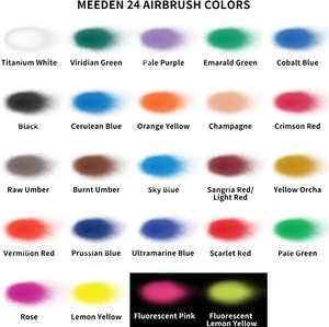 <span class=keywords><strong>Peinture</strong></span> aérographe MEEDEN, 24 couleurs, kit de <span class=keywords><strong>peinture</strong></span> aérographe acrylique 30 ml, prêt à pulvériser, opaque, translucide, fluorescent, à base d'eau - Product Image 6