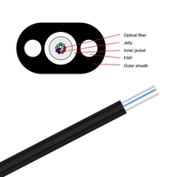 Luar ruangan 2 4 6 8 12 inti kabel jatuh optik Softel 2 Core G657A GYFXBY FTTH kabel serat optik dalam ruangan