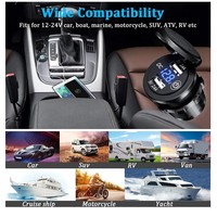 Adaptateur de prise de courant double USB 12-24V 4.8A avec voltmètre LED et écran d'affichage, certifié CE ROHS A