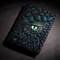 Cahier de notes avec logo personnalisable en gros Dragon exquis rétro stéréoscopique Relievo Planners Journal de couverture en imitation cuir