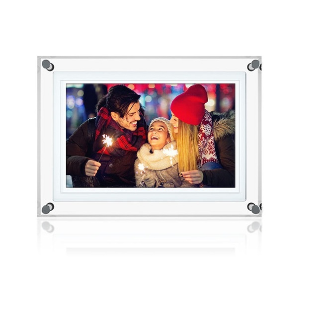 Clear Crystal Video Frame Photo Battery Powered LCD 5" 7" 10.1" Digital Art Acrylic Picture Frame