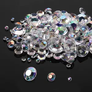 Bolas de cristal transparentes para decoração, grande diamante acrílico