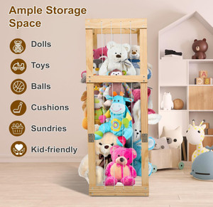 Amaca portaoggetti per peluche in legno massello lucidato, robusta, durevole ed ecologica, fatta <span class=keywords><strong>a</strong></span> mano, di grande capacità, per decorazioni domestiche e porta giocattoli - Product Image 4